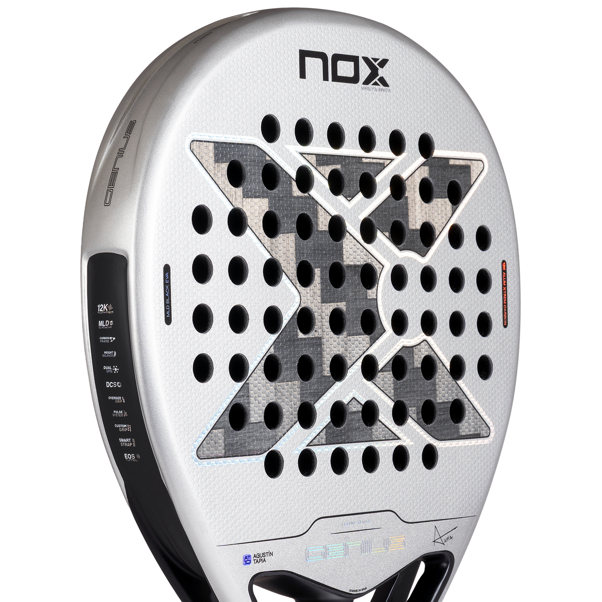 NOX Padel Racket - Genius 12K Alum XTREM 2027 by Agustín Tapia